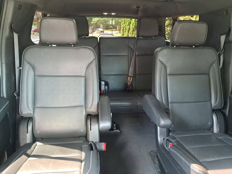 Leather rear seats inside a Nashville executive SUV