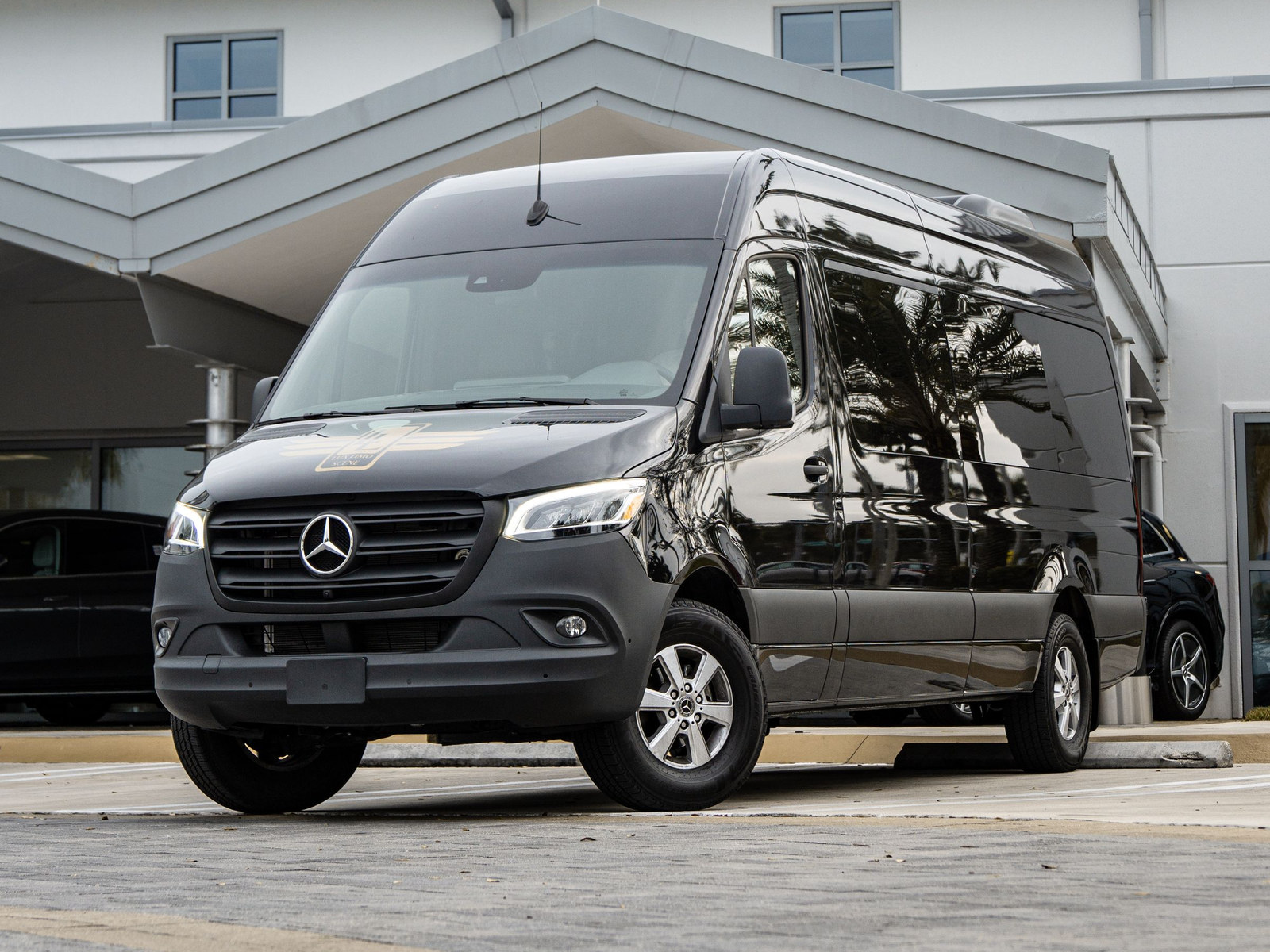 Black Mercedes Sprinter executive van