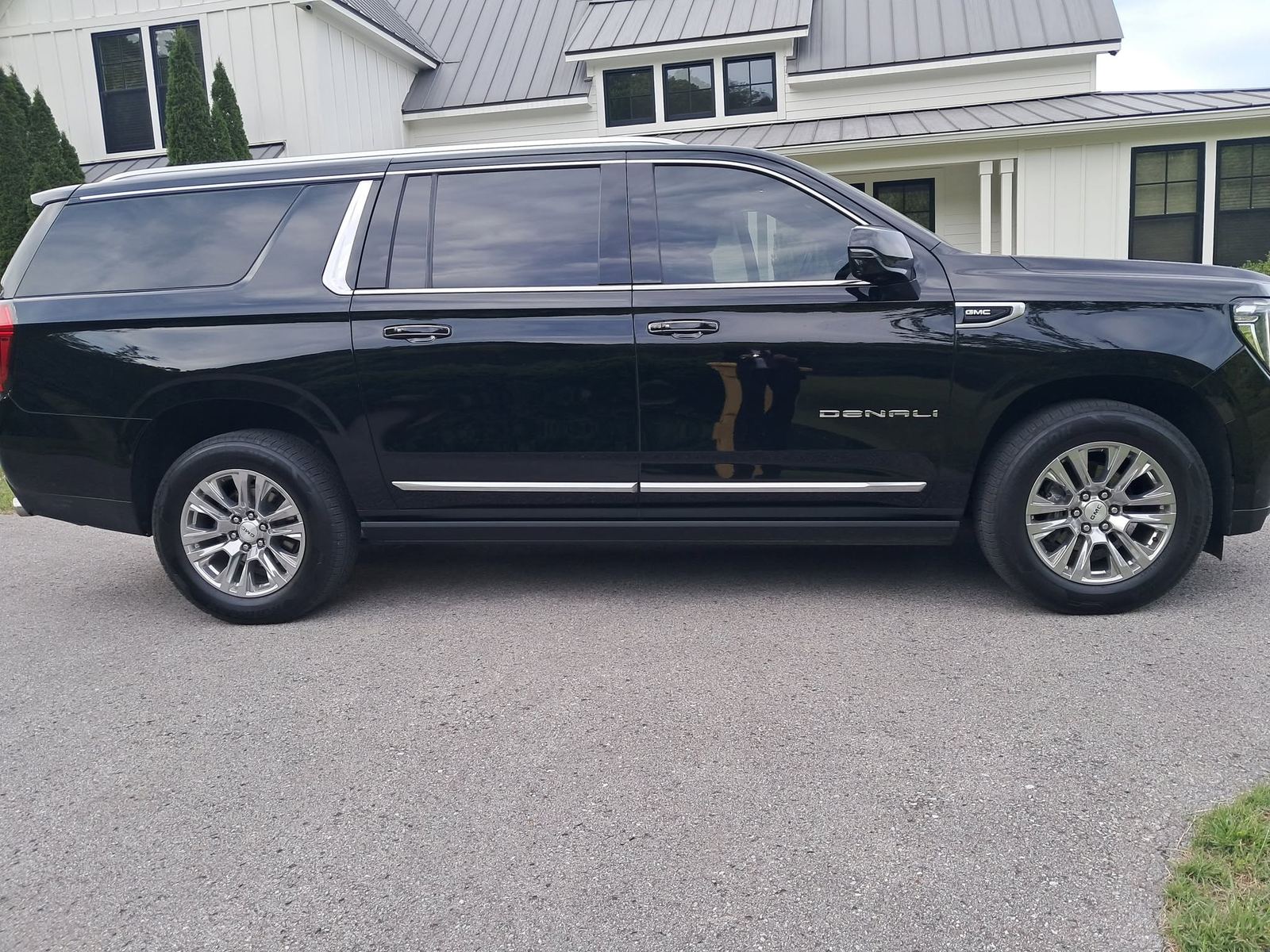 Side view of a black luxury SUV